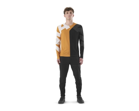 Maillot manches longues Homme DEEMAX ENDURO Jaune Lettres